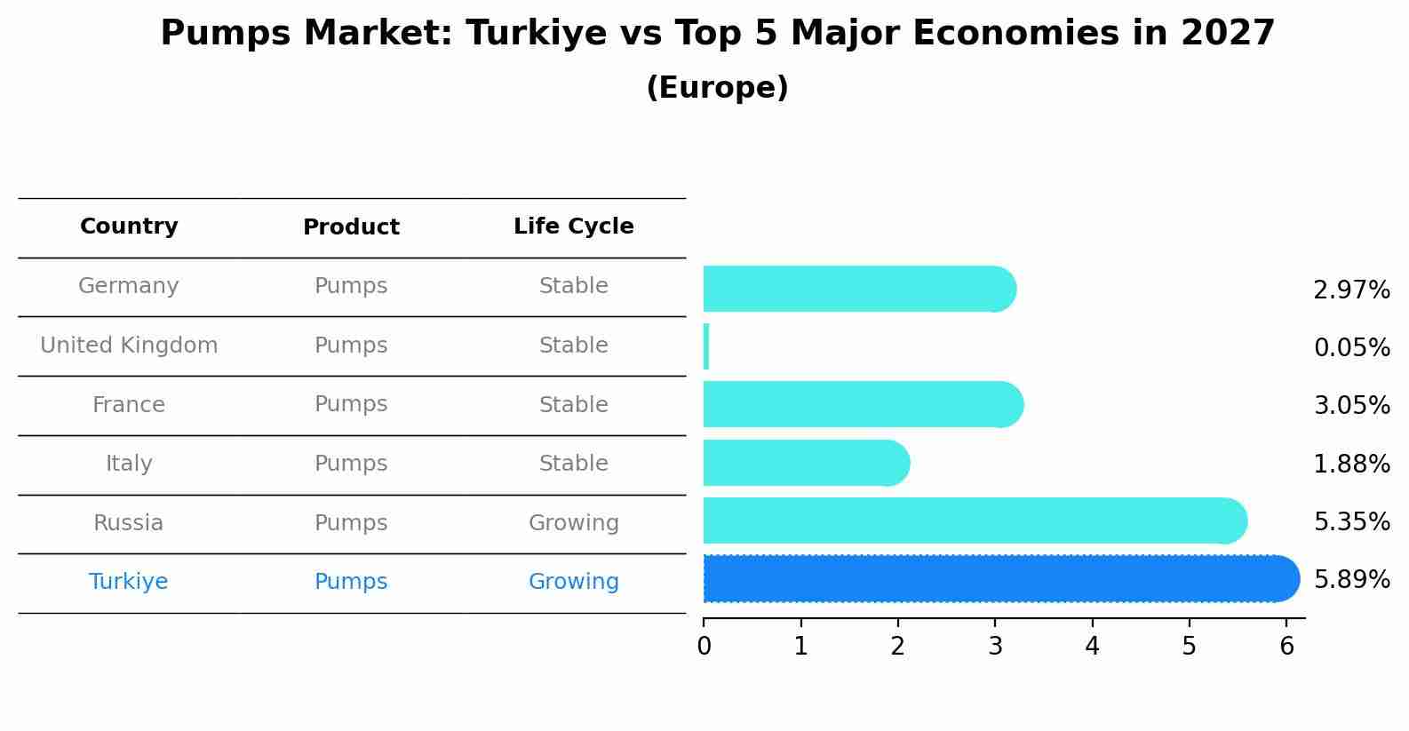 Pumps Market: Turkiye vs Top 5 Major Economies in 2027 (Europe)