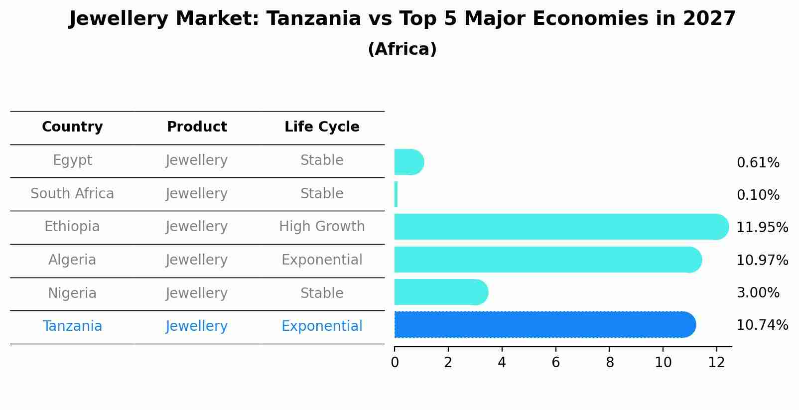 Jewellery Market: Tanzania vs Top 5 Major Economies in 2027 (Africa)