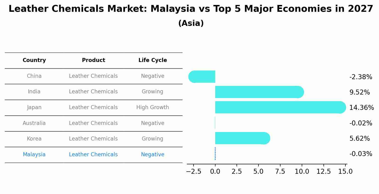 Leather Chemicals Market: Malaysia vs Top 5 Major Economies in 2027 (Asia)