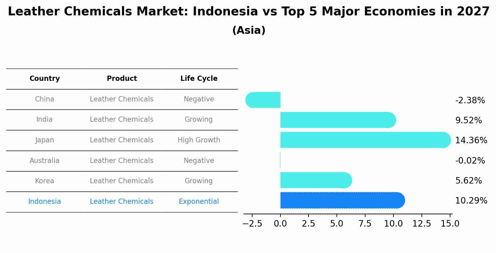 Leather Chemicals Market: Indonesia vs Top 5 Major Economies in 2027 (Asia)