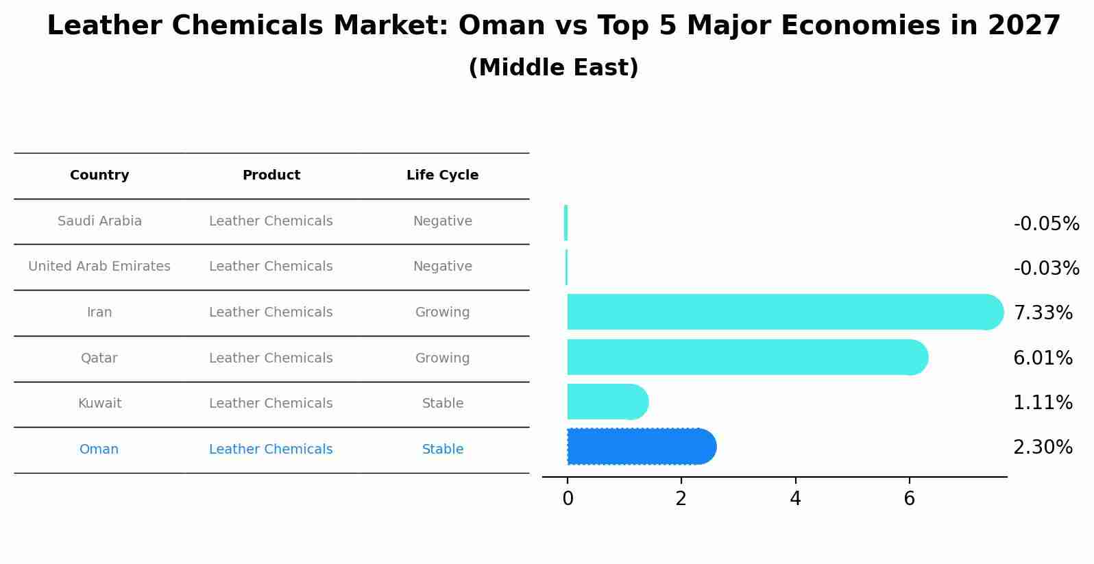 Leather Chemicals Market: Oman vs Top 5 Major Economies in 2027 (Middle East)