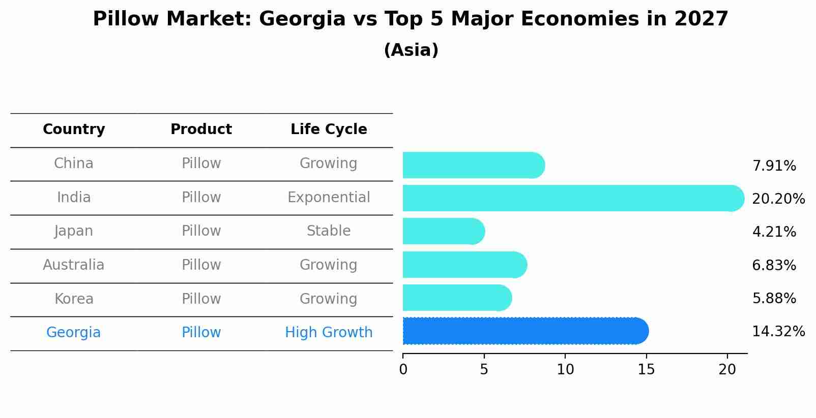 Pillow Market: Georgia vs Top 5 Major Economies in 2027 (Asia)