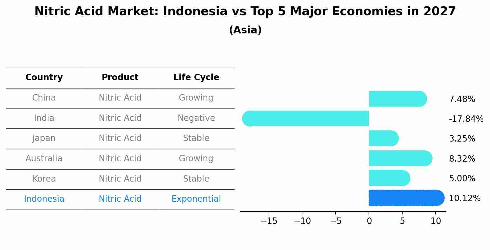 Nitric Acid Market: Indonesia vs Top 5 Major Economies in 2027 (Asia)