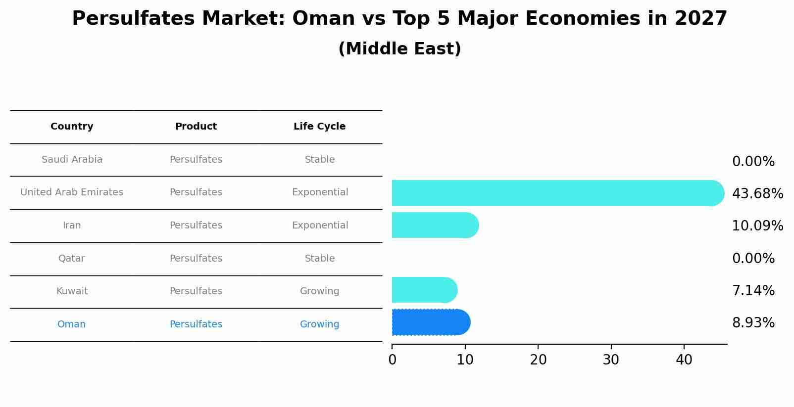Persulfates Market: Oman vs Top 5 Major Economies in 2027 (Middle East)