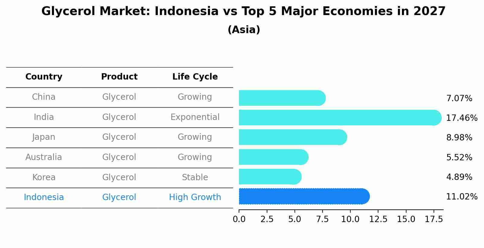 Glycerol Market: Indonesia vs Top 5 Major Economies in 2027 (Asia)