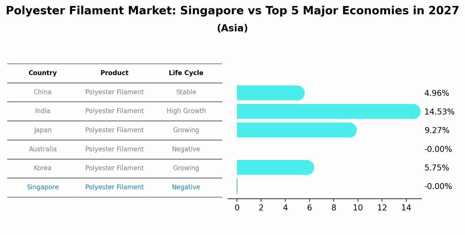 Polyester Filament Market: Singapore vs Top 5 Major Economies in 2027 (Asia)