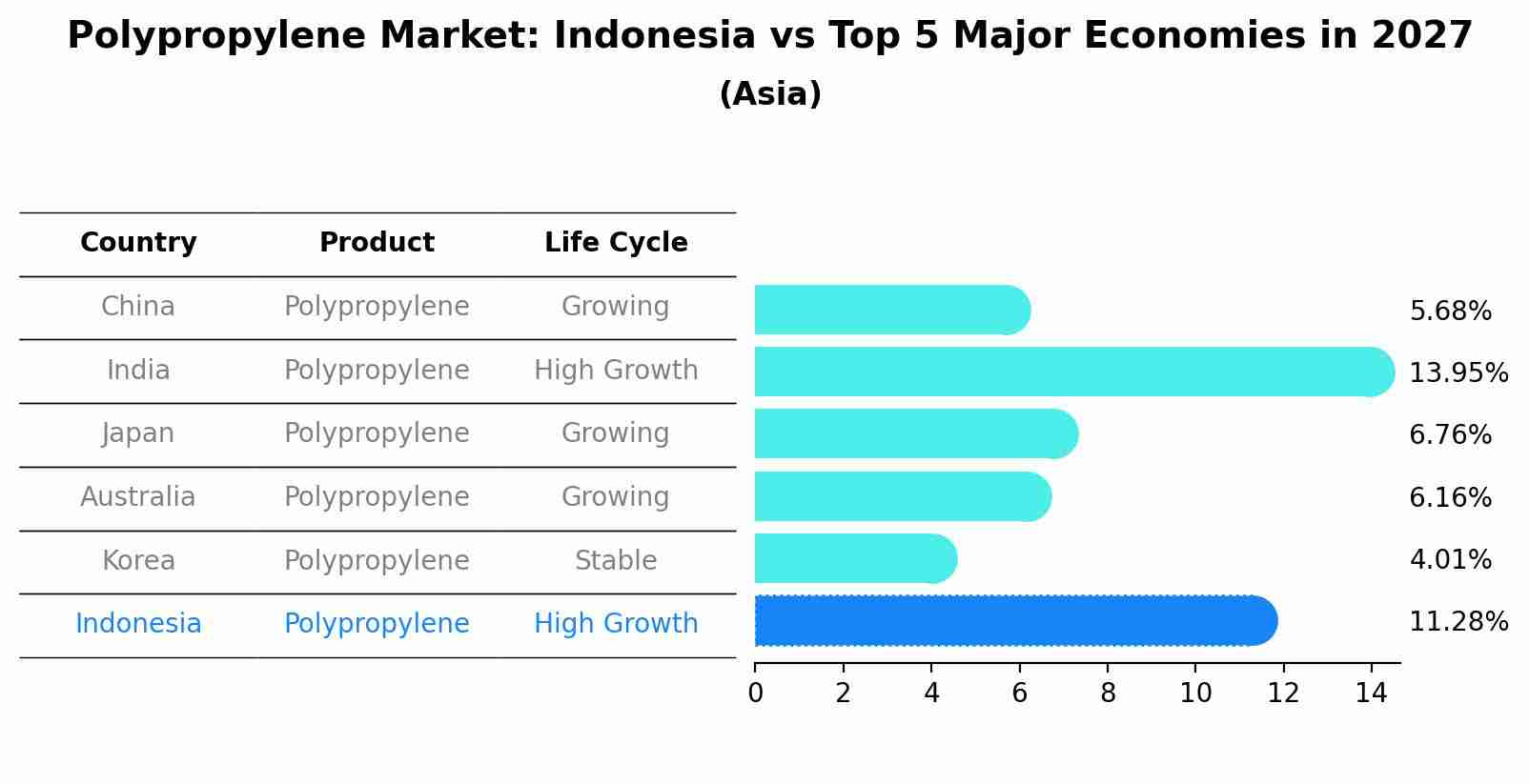 Polypropylene Market: Indonesia vs Top 5 Major Economies in 2027 (Asia)