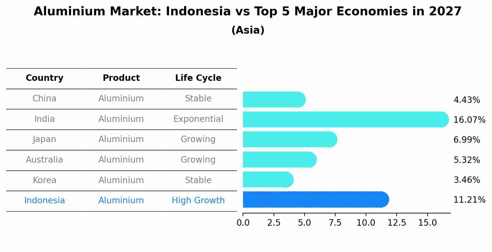 Aluminium Market: Indonesia vs Top 5 Major Economies in 2027 (Asia)