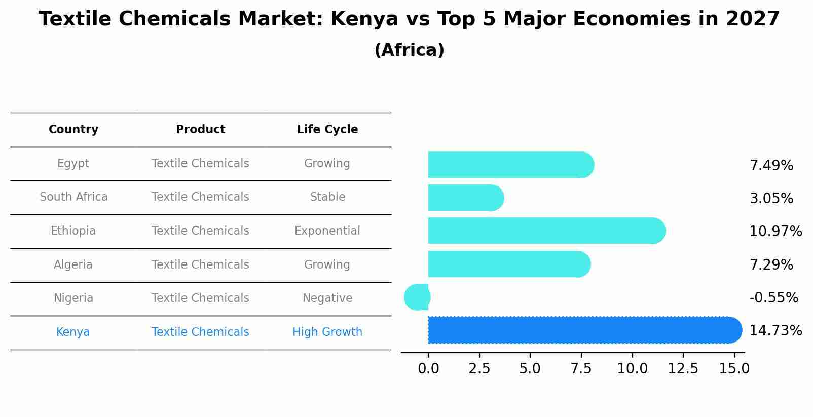 Textile Chemicals Market: Kenya vs Top 5 Major Economies in 2027 (Africa)