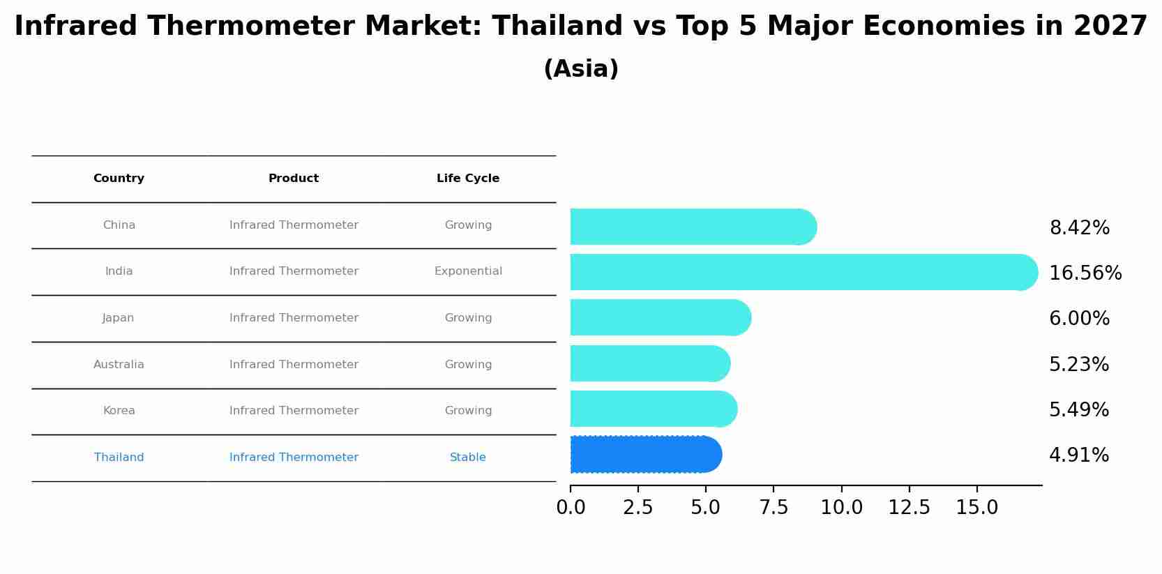 Infrared Thermometer Market: Thailand vs Top 5 Major Economies in 2027 (Asia)