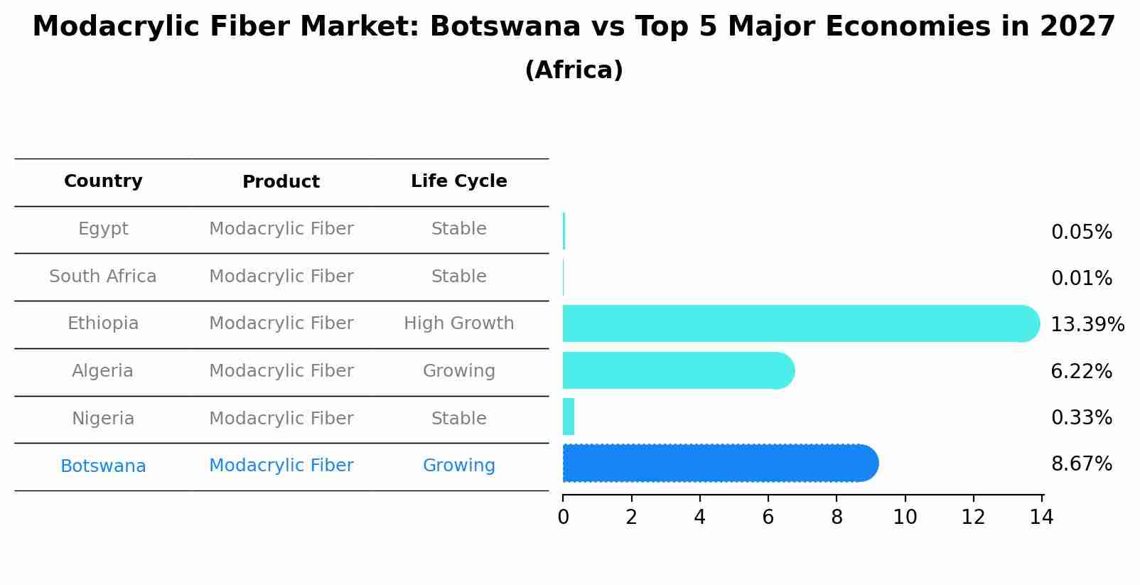 Modacrylic Fiber Market: Botswana vs Top 5 Major Economies in 2027 (Africa)