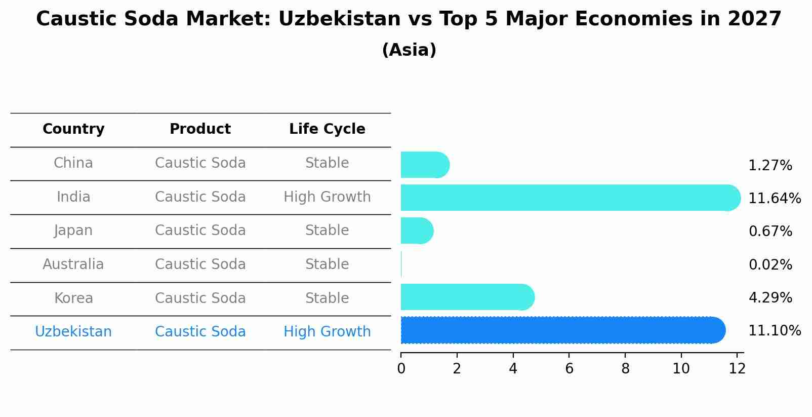 Caustic Soda Market: Uzbekistan vs Top 5 Major Economies in 2027 (Asia)