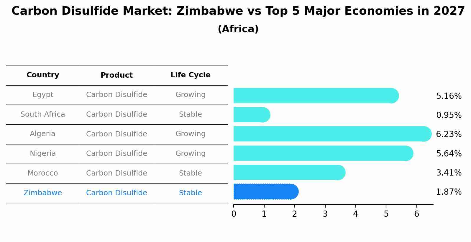 Carbon Disulfide Market: Zimbabwe vs Top 5 Major Economies in 2027 (Africa)
