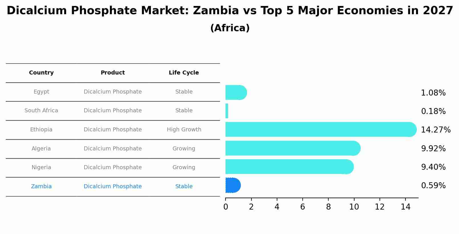 Dicalcium Phosphate Market: Zambia vs Top 5 Major Economies in 2027 (Africa)