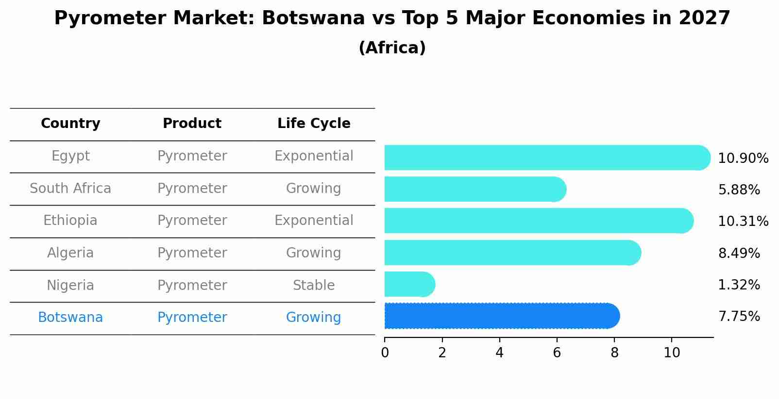 Pyrometer Market: Botswana vs Top 5 Major Economies in 2027 (Africa)