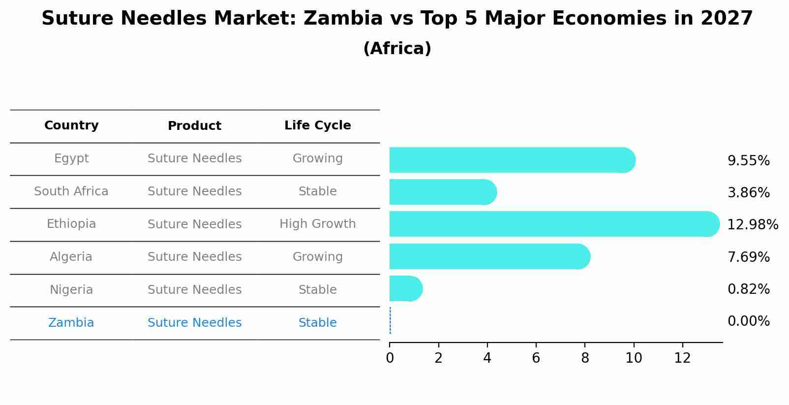 Suture Needles Market: Zambia vs Top 5 Major Economies in 2027 (Africa)