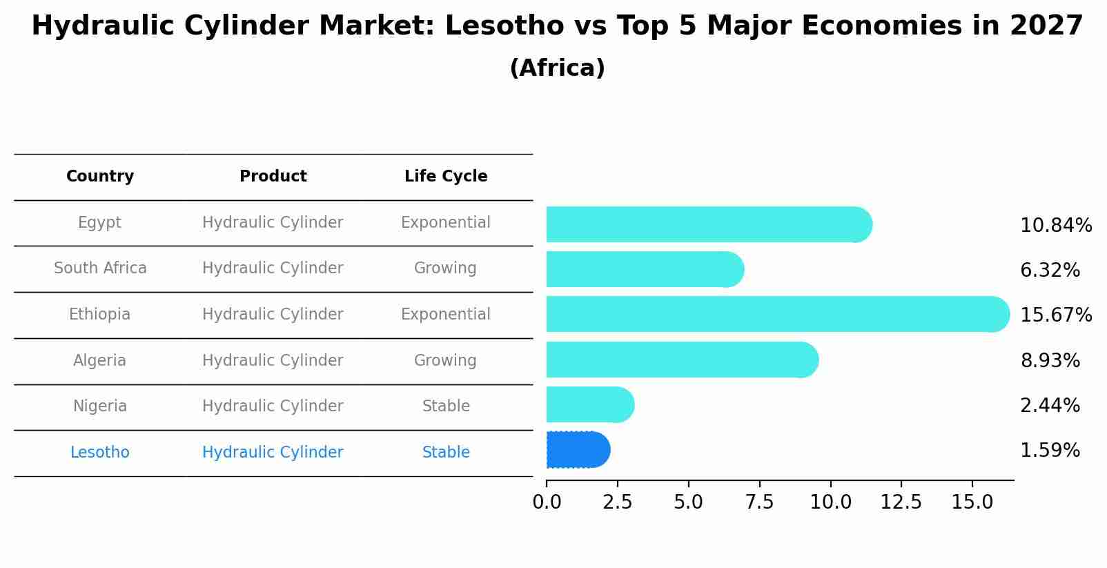 Hydraulic Cylinder Market: Lesotho vs Top 5 Major Economies in 2027 (Africa)