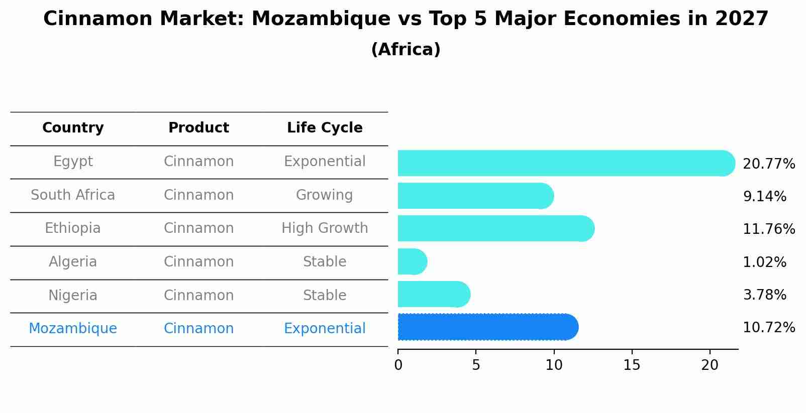 Cinnamon Market: Mozambique vs Top 5 Major Economies in 2027 (Africa)