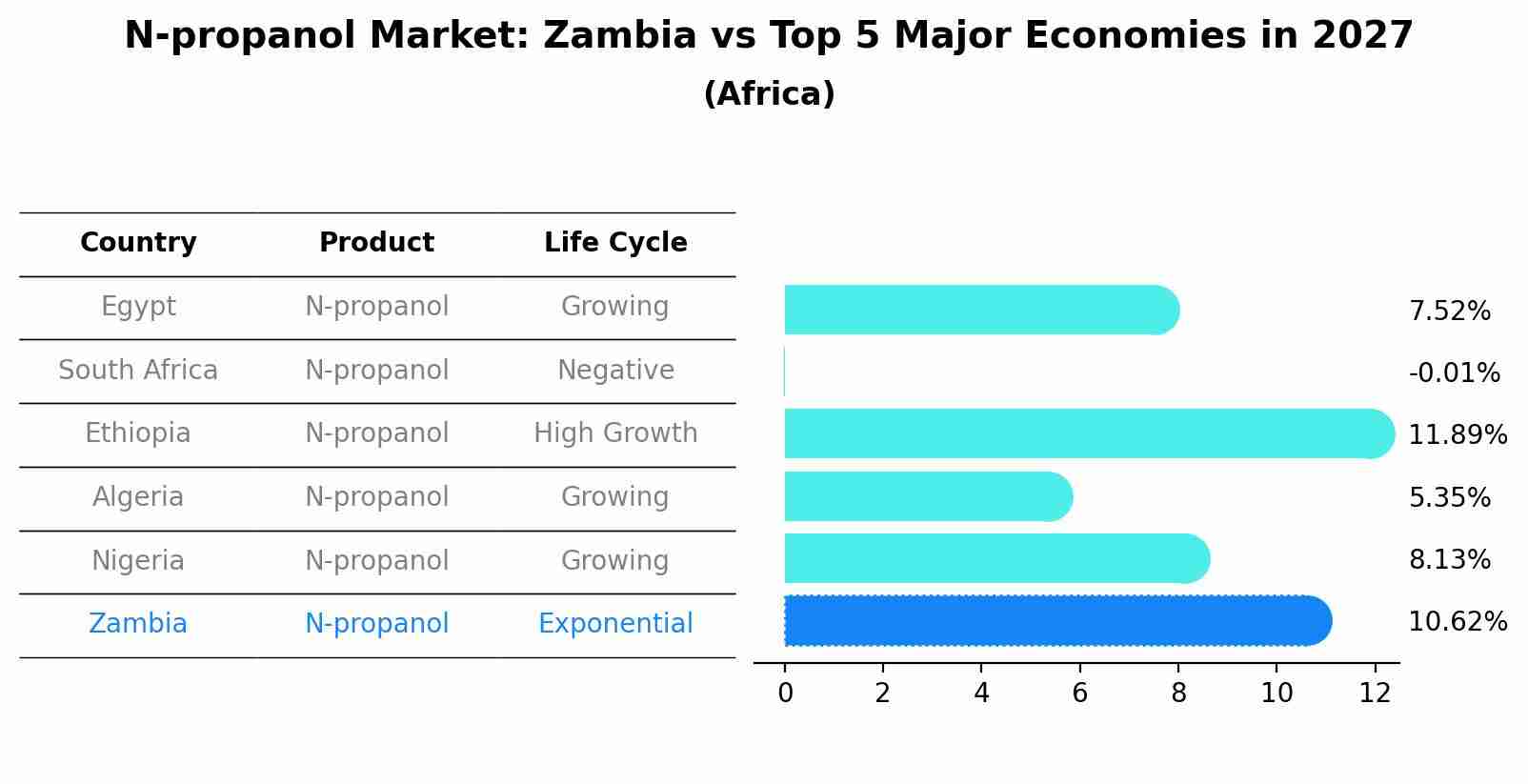 N-propanol Market: Zambia vs Top 5 Major Economies in 2027 (Africa)