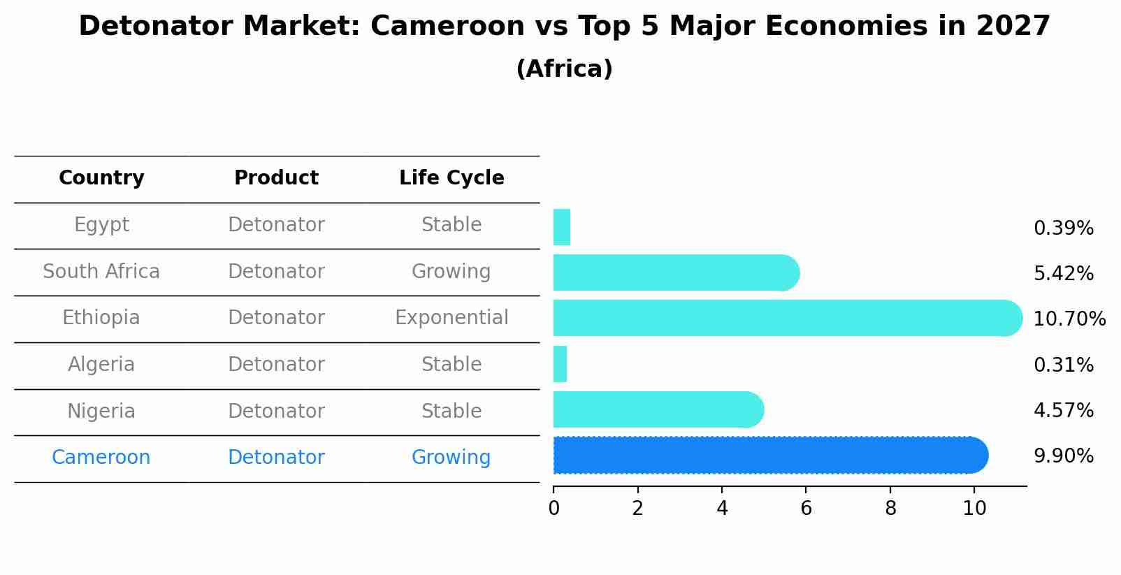 Detonator Market: Cameroon vs Top 5 Major Economies in 2027 (Africa)