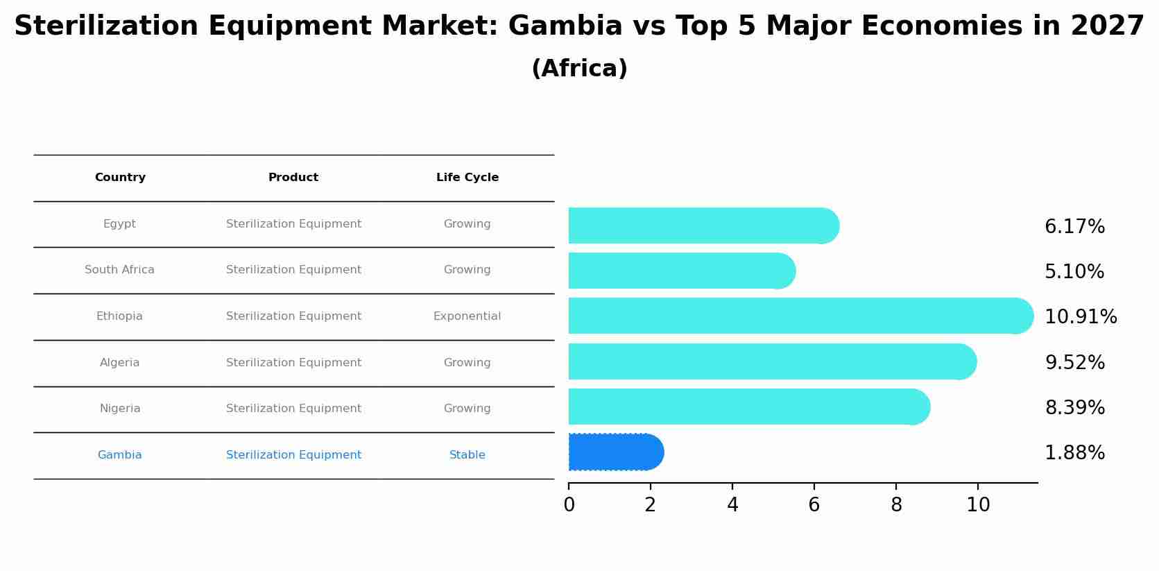 Sterilization Equipment Market: Gambia vs Top 5 Major Economies in 2027 (Africa)